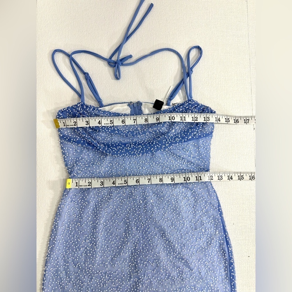 NWT Windsor Nia Beaded Ombre Mesh High Slit Formal Dress size XS - Picture 10 of 15